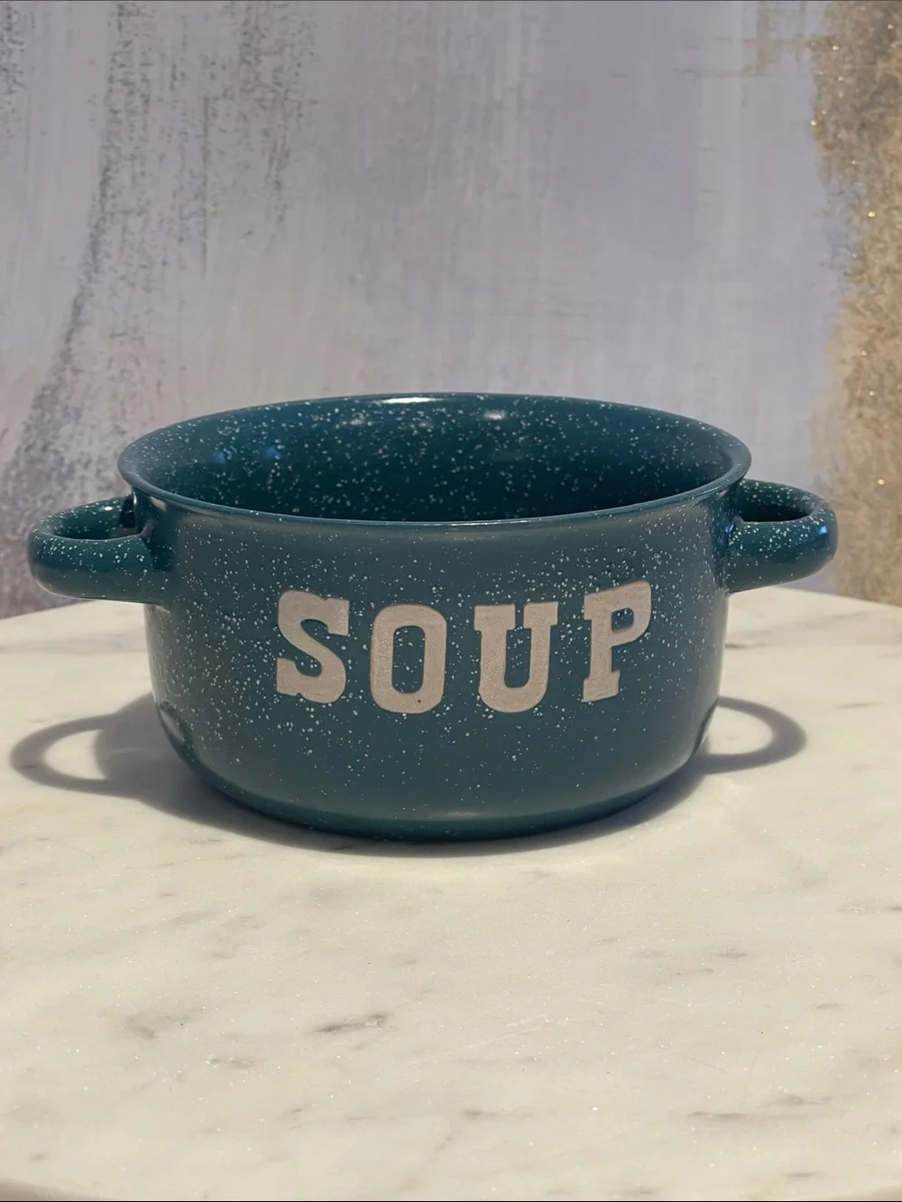 Set of ceramic soup bowls with handles Red, Camel, Teal and white 💗🎁
